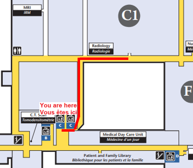 Civic 1st floor C elevator goto radiology.png