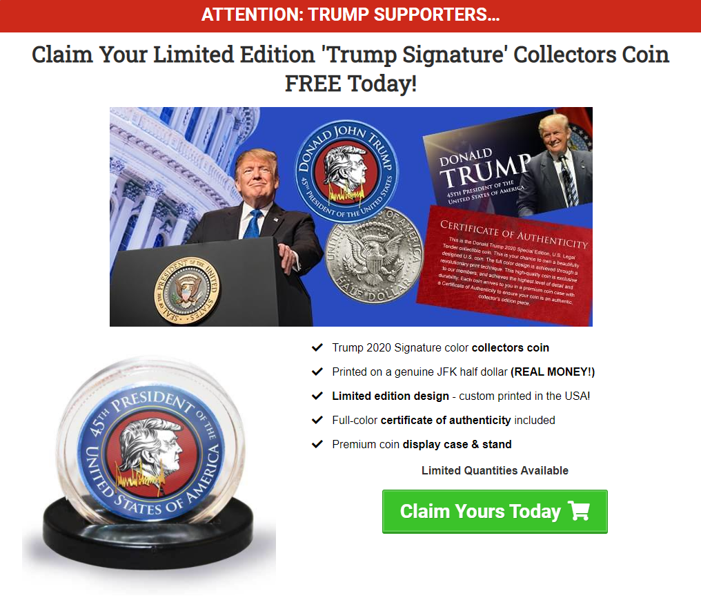 Get a FREE Trump Coin Today