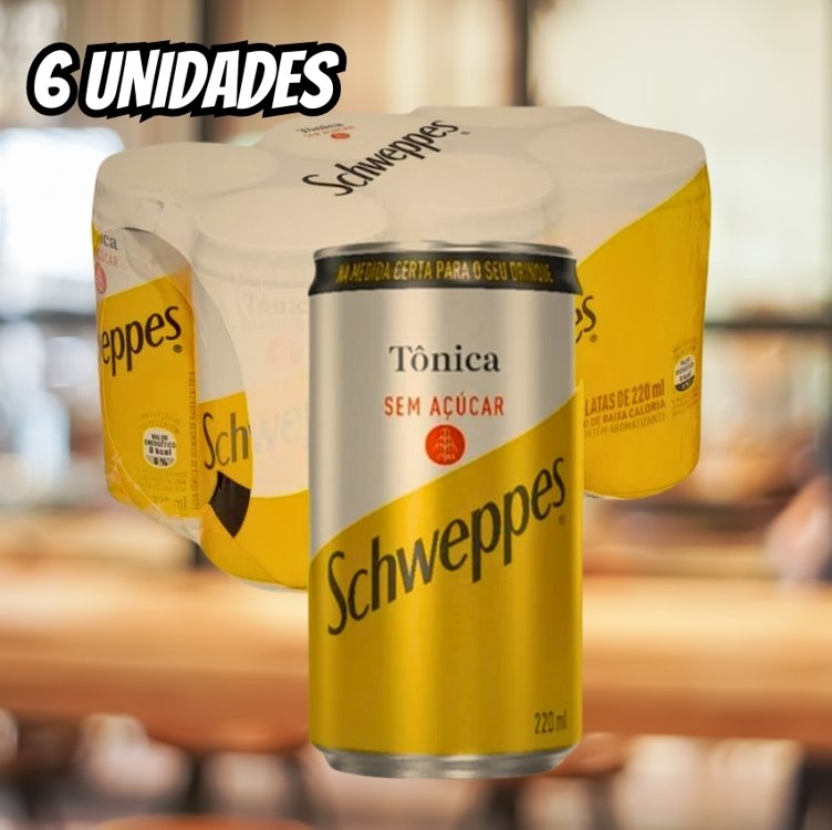 Pack de Schweppes Tônica Sem Açúcar 350ml 6 unidades