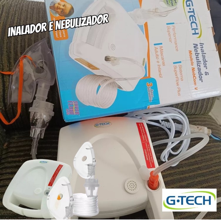 Inalador e Nebulizador NEBCOM V Bivolt Branco – G-Tech