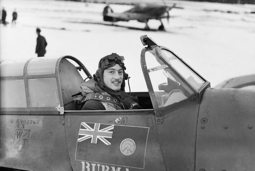Tuck in the cockpit of his Hawker Hurricane Mk. I of No. 257 Squadron at Colitshall in January 1941..jpg