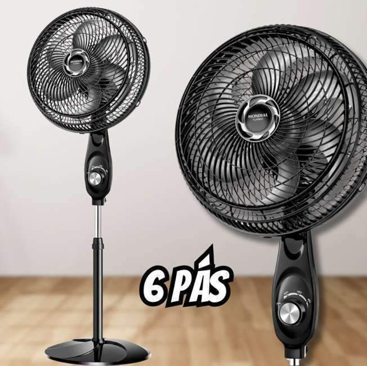 Ventilador de Coluna 30cm Turbo, Mondial, Preto/Prata, 50W, 110V – VT-30C-NB