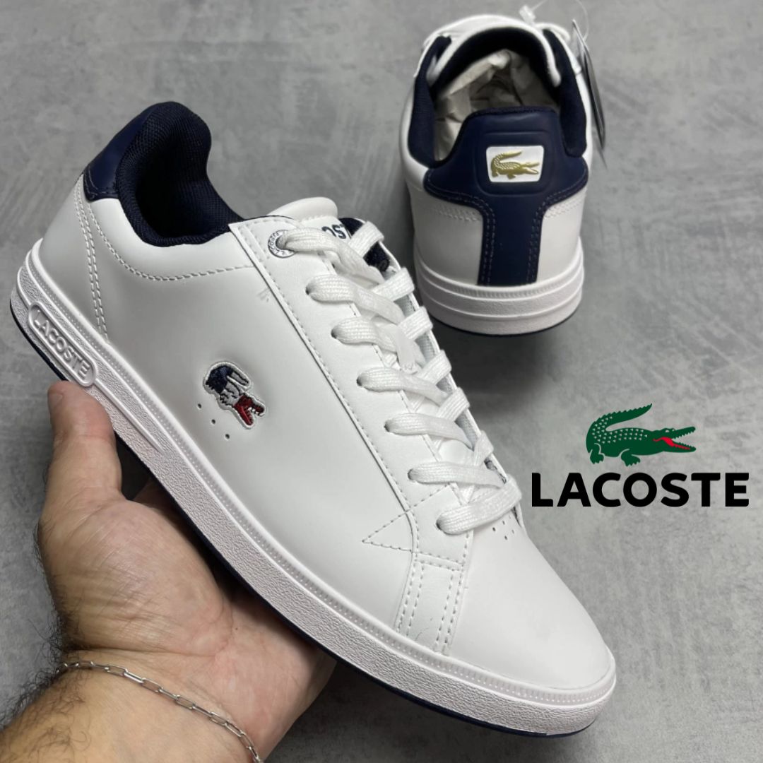 Tênis Masculino Lacoste Graduate Pro Em Couro Tricolor