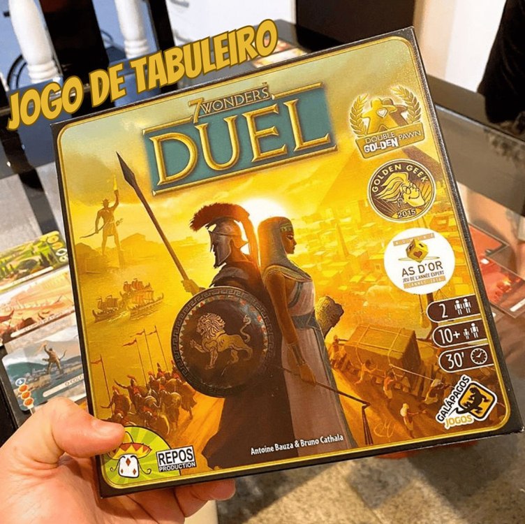 Galápagos, 7 Wonders Duel, Jogo de Tabuleiro de Estratégia, 2 jogadores, 30 minutor por partida