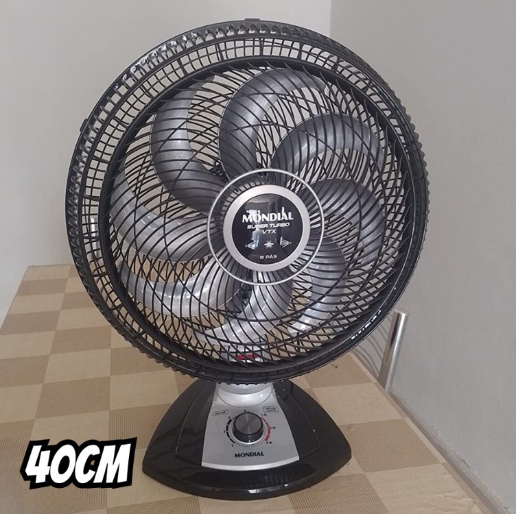 Ventilador 40cm Super Turbo 8 Pás Repelente Pastilha, Mondial, Preto/Prata, 140W, 110V – VTX-40-8P-RP