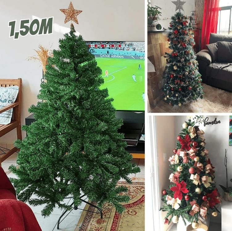 Árvore Pinheiro De Natal Gigante Luxo Dinamarquês Cor Verde 1,50m 525 Galhos A0715H