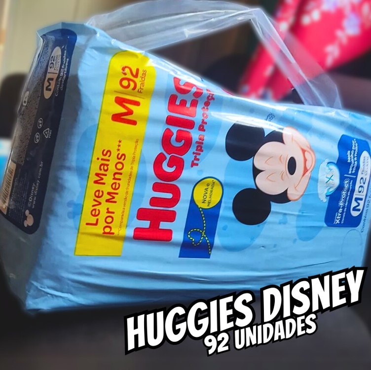 Fralda Disney Baby Tripla Proteção 92 Unidades M Huggies