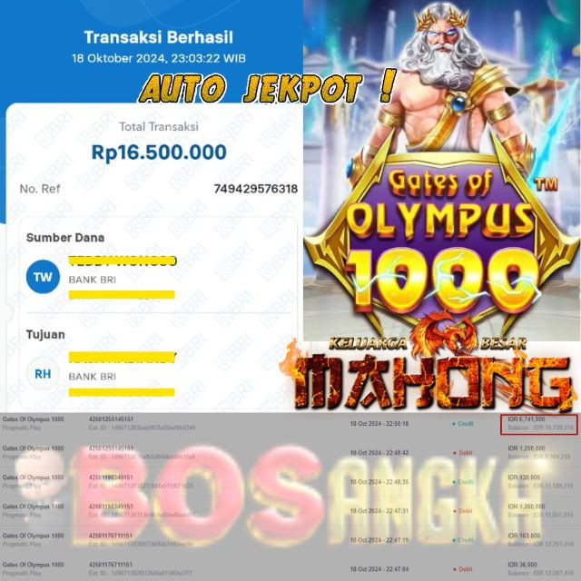 SELAMAT KEPADA ID XXXX JACKPOT PERMAINAN Gates Of Olympus 1000 Pragmatic Play DI WEB BOSANGKA