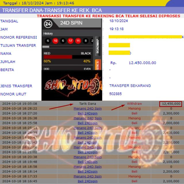 SELAMAT KEPADA ID XXXX JACKPOT PERMAINAN 24D SPIN DI WEB SHIOJITU