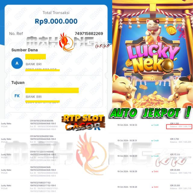 SELAMAT KEPADA ID XXXX JACKPOT PERMAINAN Lucky neko PGSoft DI WEB MAHONGTOTO
