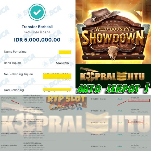 SELAMAT KEPADA ID XXXX JACKPOT PERMAINAN Wild Bounty Showdown PGSoft DI WEB KOPRALJITU