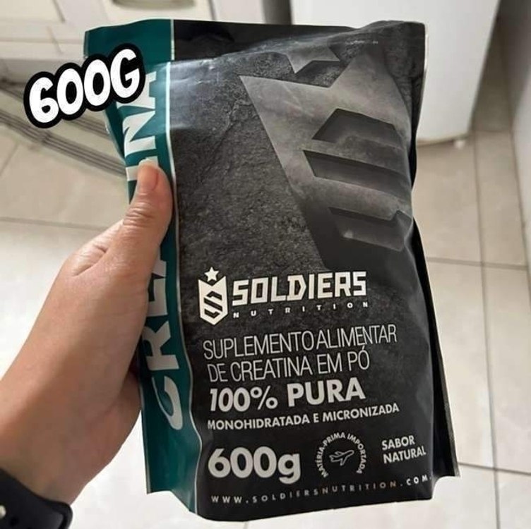 Creatina Monohidratada 600g 100% Pura Soldiers Nutrition Sem Sabor