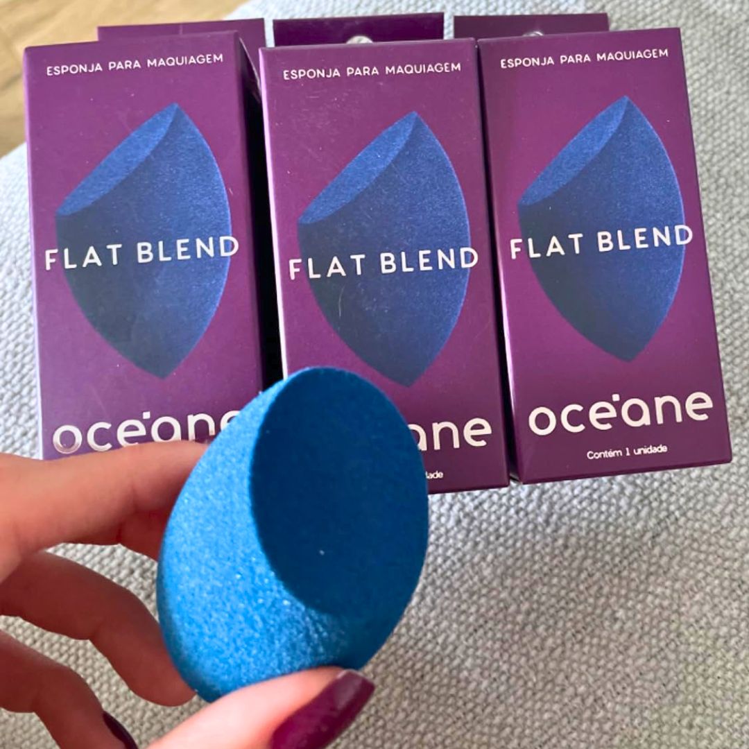 Océane Esponja De Maquiagem Azul Flat Blend