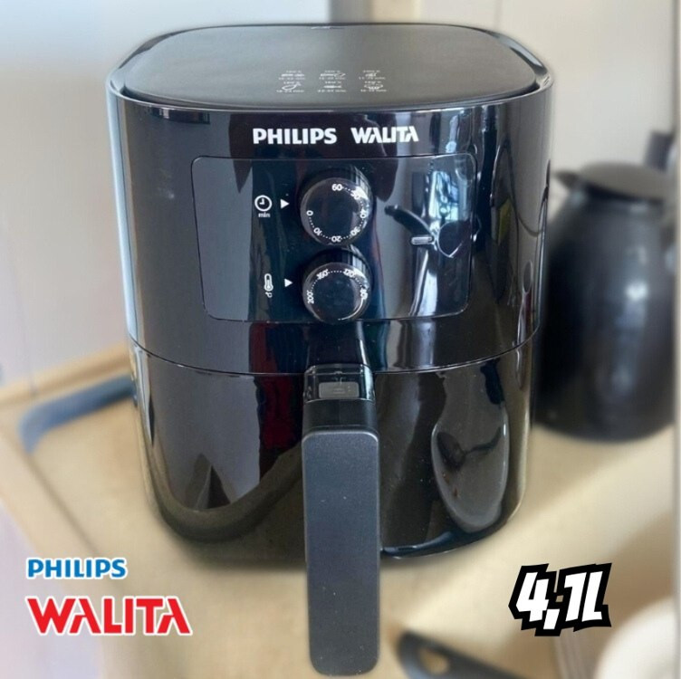 Philips Walita Fritadeira Airfryer Série 3000 – Com 4.1L de capacidade, Fácil de usar e limpar – Preta, 1400W, 220V (RI9201/90)