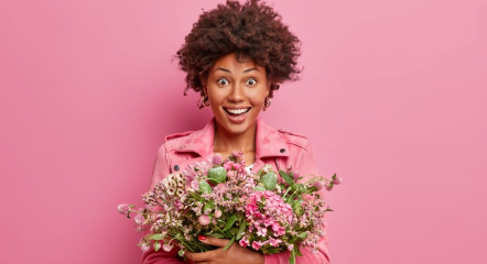 Thank you message with flowers