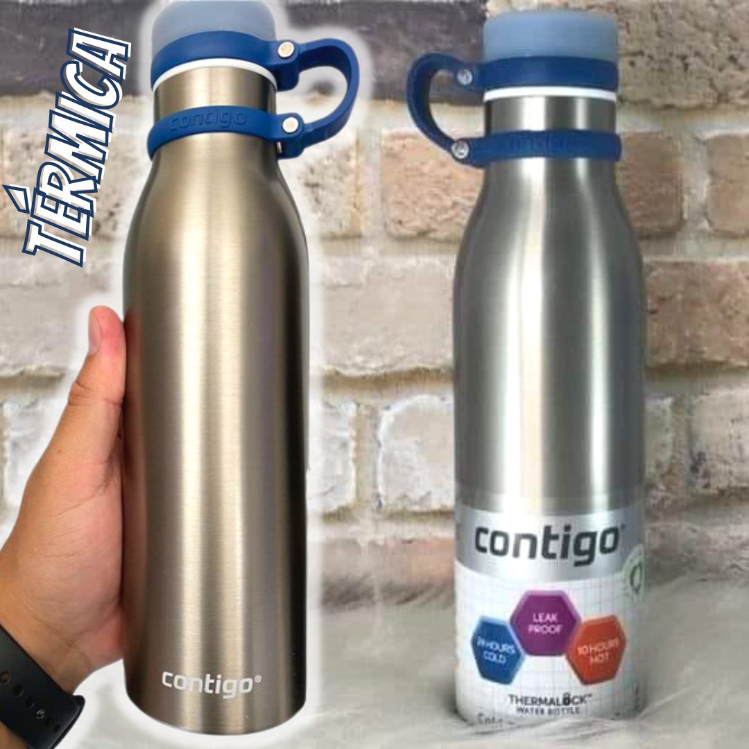 Garrafa Térmica Inox Parede Dupla Matterhorn, Contigo, Azul, 591ML