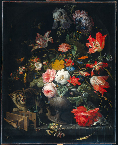 Mignon, Abraham Падающая ваза с цветами, 1679, 89 cm х 72 cm, Холст, масло