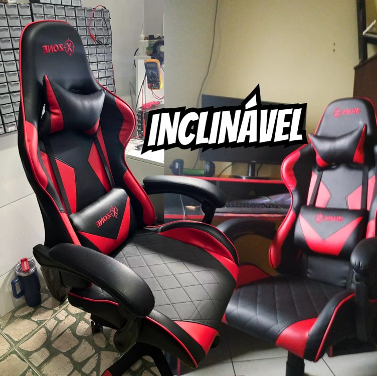 Cadeira Gamer Reclinável 140 Graus Xzone Cgr-01 Preto Vermelho Material do estofamento Couro sintético