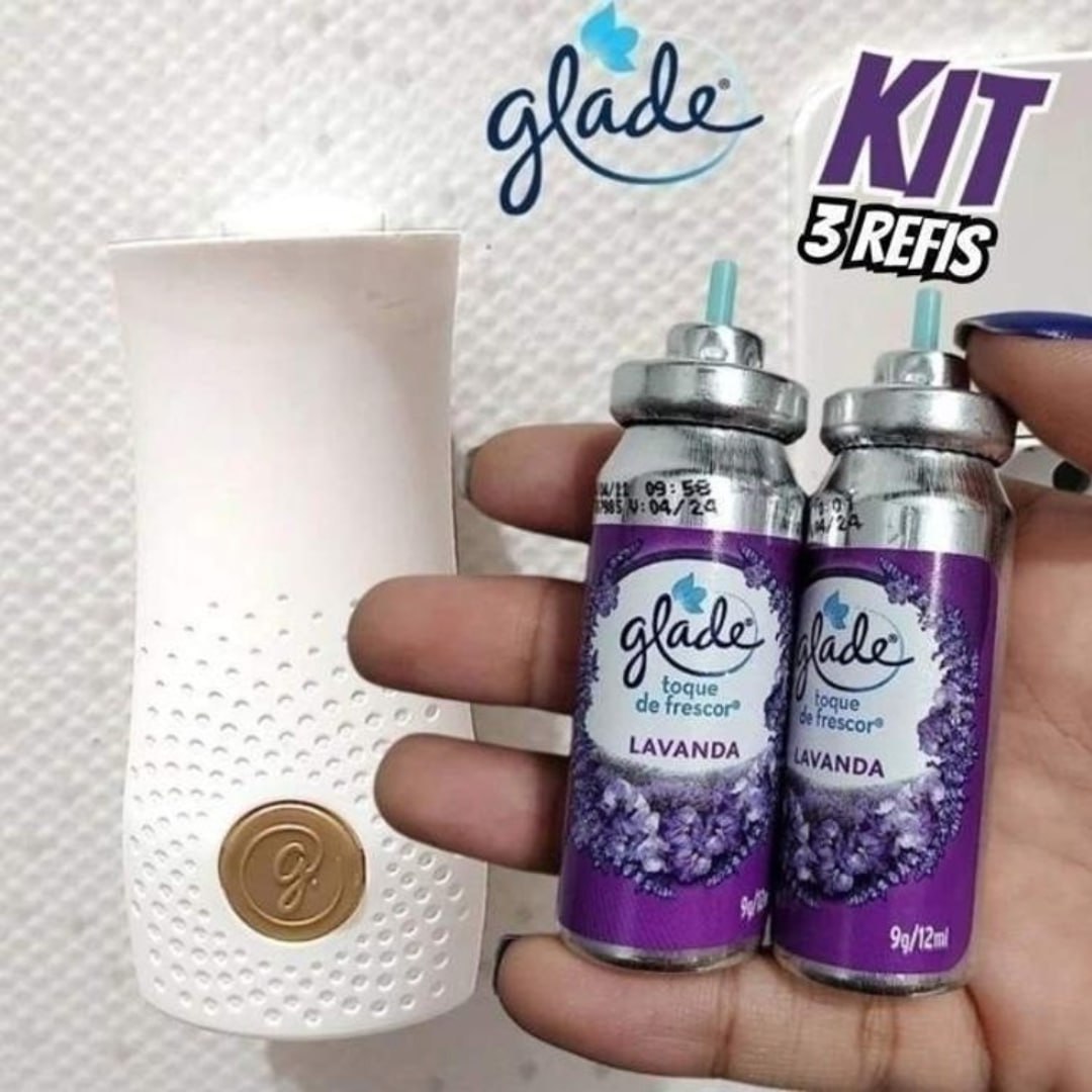 Glade Aromatizador de Ambiente Toque de Frescor Aparelho + 3 refis Lavanda com 12ml cada