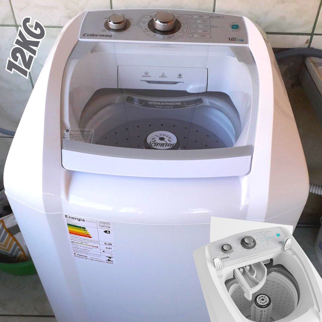 Máquina de lavar automática Colormaq LCA – 12kg branca