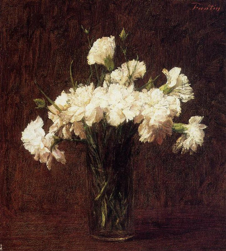 Fantin Latour Henri White Carnations