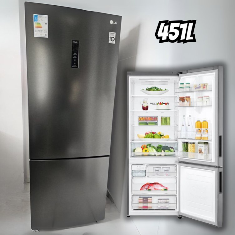 Geladeira/Refrigerador LG Frost Free Smart Inverse – Prata 451L Inox Look GC-B569NLLM.APZFSBS