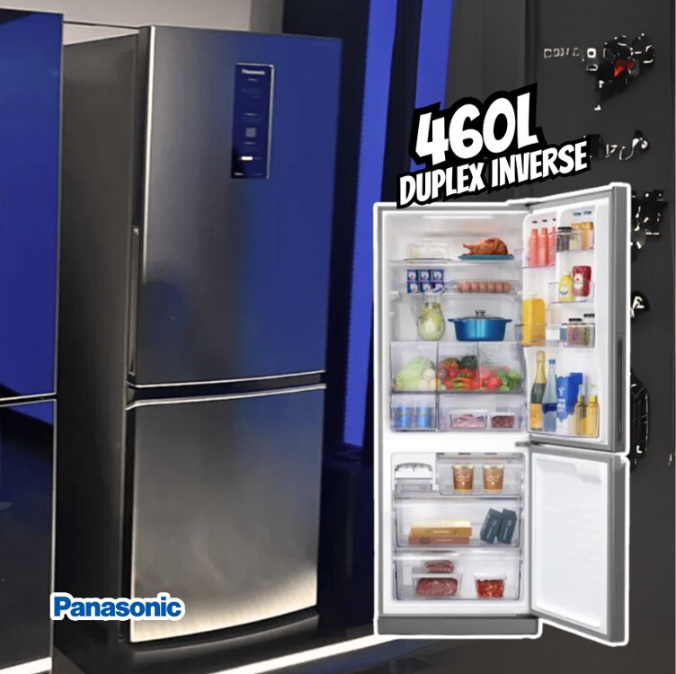 Geladeira/Refrigerador Panasonic Frost Free Duplex Inverse Aço Escovado 460L NR-BB64PV1X