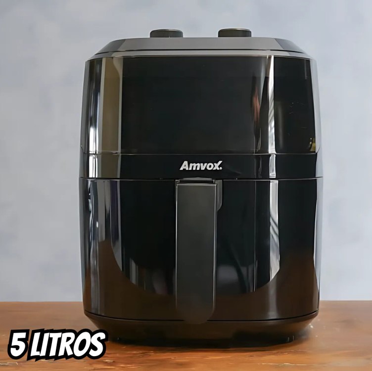 Fritadeira Elétrica Air Fryer Sem Óleo 5L Amvox Preto 1400W – ARF 1250