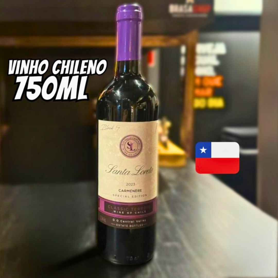 Vinho Fino Tinto Chileno Santa Loreto Varietal Carmenere 750ml