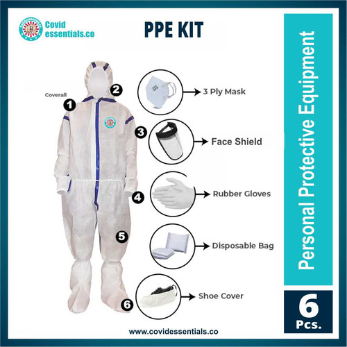 Buy best personal protective equipment. Order types of ppe kit, safety ppe kit, best ppe kit, work safety gears, coverall body suit, face shield, etc. Covidessentials best manufacturer PPE Kit unit in India, offers N-95 face masks, ayurvedic immune booster, hand sanitizers, organic disinfectant at best price.