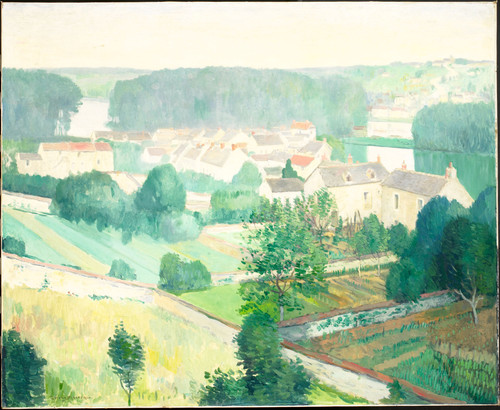 Blaaderen, Gerrit van Деревня Самуа сюр Сен во Франции, 1914, 84 cm х 104 cm, Холст, масло