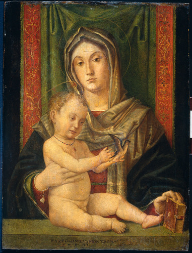 Montagna, Bartolommeo (мастерская) Мария с младенцем, 1510, 64 cm х 48,5 cm, Дерево, масло