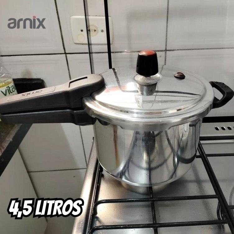 Panela De Pressão Fechamento Externo Polida 4,5 Litros – ARNIX