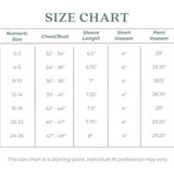 Updated size chart