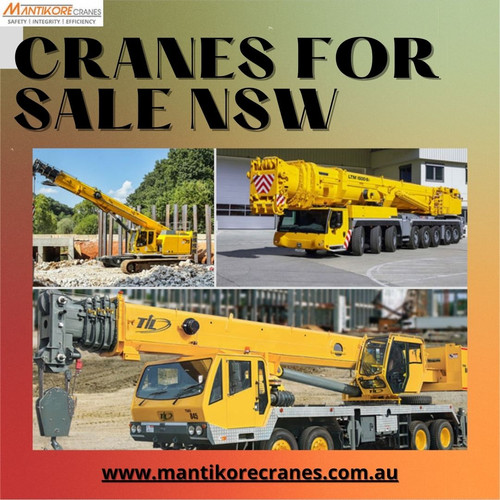 Looking for cranes for sale NSW? Mantikore Cranes have built up a reputation as the leading supplier. We provide eastern states with the state-of-the-art tower or mobile cranes for hire whatever crane you require.  We have experienced qualified riggers, dogman and crane operators with a can-do attitude available to serve your project’s needs at competitive rates. You can also hire the services for tower cranes, mobile cranes, luffing cranes and self-electric cranes for hire and sale in Sydney. Also, get effective solutions for any requirements of your projects for the best price & service, visit our website today! If you are interested drop your requirement on info@mantikorecranes.com.au or call us at 1300 626 845.

•	Website:  https://mantikorecranes.com.au/