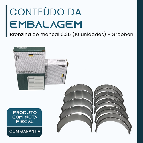 Bronzina de mancal MERCEDES M272.965 3.0 3.5 0.25 (10 unidades) Grobben (4).png