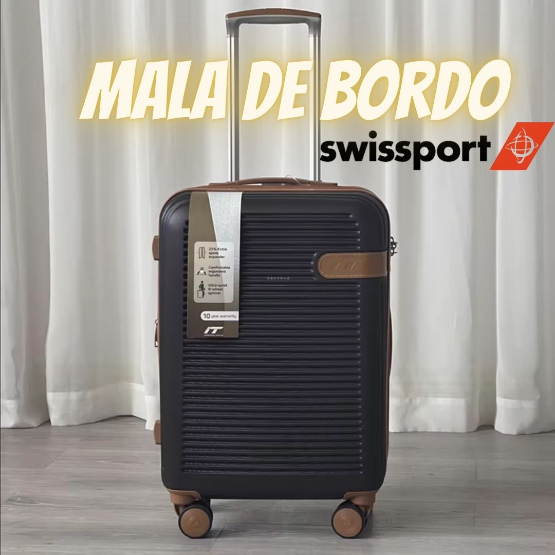 Mala de Viagem Swissport ABS Resistente Rodas 360° (Preto)