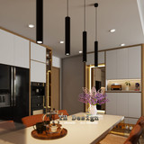 15242. Free Sketchup Living Room - Kitchen Interior Model Download By Tran Thanh Hung