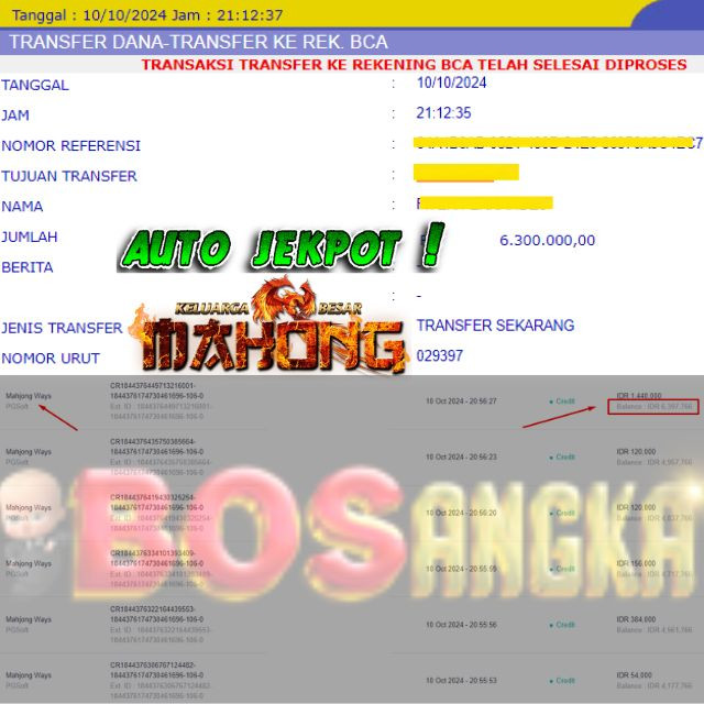 SELAMAT KEPADA ID XXXX JACKPOT PERMAINAN Mahjong Ways PGSoft DI WEB BOSANGKA