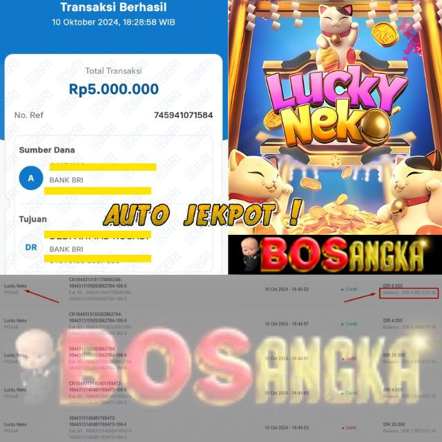 SELAMAT KEPADA ID XXXX JACKPOT PERMAINAN LUCKY NEKO DI WEB BOSANGKA