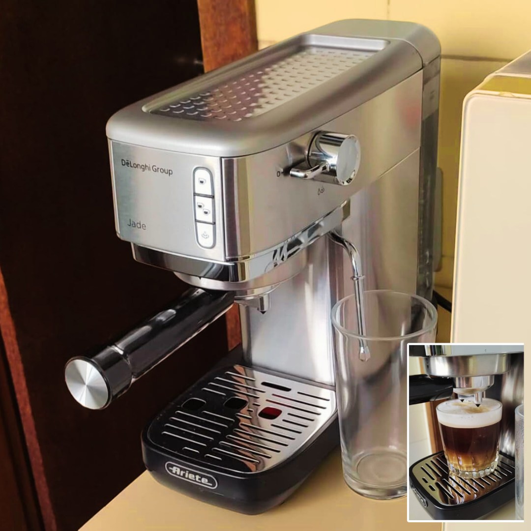 Ariete 1380, Máquina de Café Expresso Slim Metal, compatível com café moído e saches, 1300 W, capacidade de 1,1 L, pressão de 15 bar, dispositivo para Cappuccino – 127V