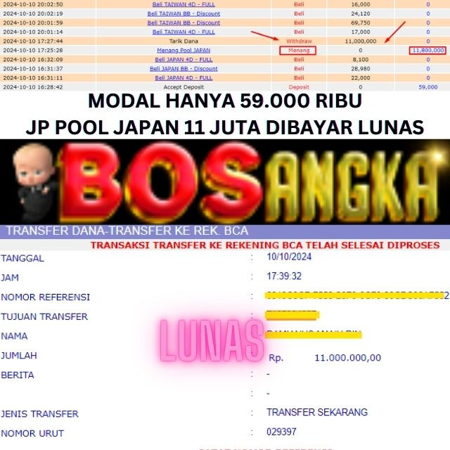 SELAMAT KEPADA ID XXXX JACKPOT POOL JAPAN DI WEB BOSANGKA