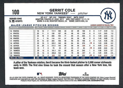 Gerrit Cole Topps 2024 Blue Border 1 2024 10 12 02 48 30.jpg