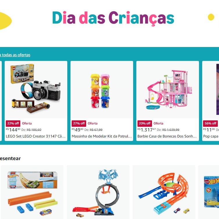 Seleção de brinquedos com até 65% Off na Amazon