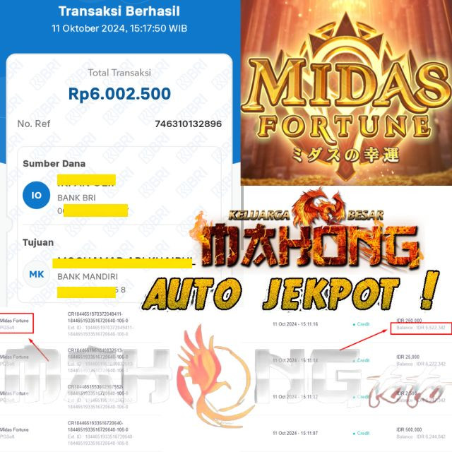 SELAMAT KEPADA ID XXXX JACKPOT PERMAINAN MIDAS FORTUNE DI WEB MAHONGTOTO