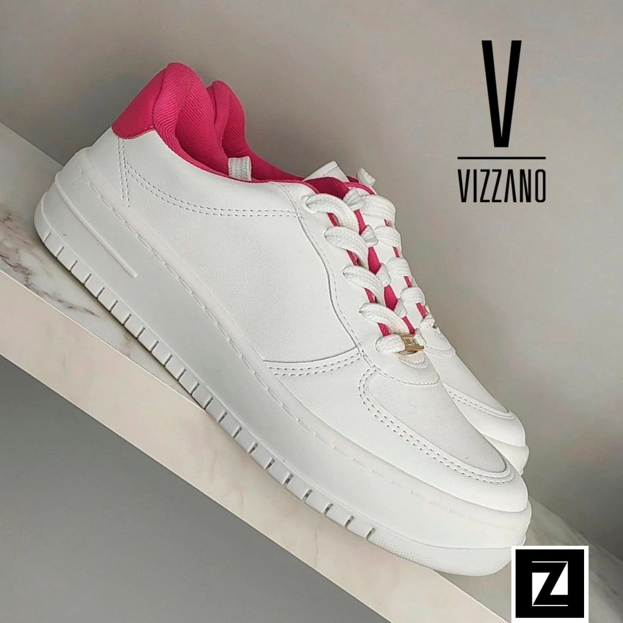 Tênis Vizzano Básico Feminino – Branco+Rosa