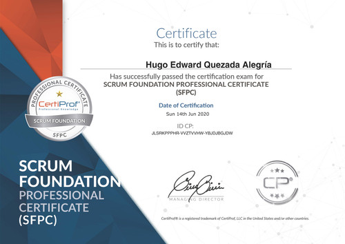 Certificado Scrum Foundation (SFPC)