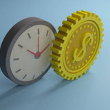 depositphotos 205044918 stock photo abstract clock gear dollar coin