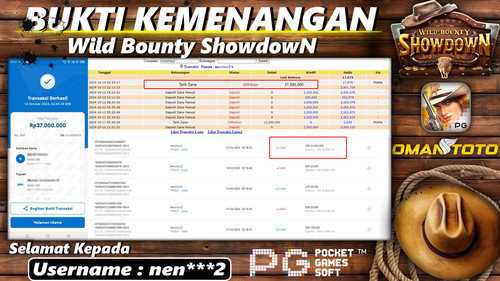 OMANTOTO JACKPOT SLOT WILD BOUNTY SHOWDOWN Rp. 37.000.000