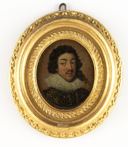 Unknown Людовик XIII (1601 43) король Франции, 1625, 4,5 cm х 3,8 cm, Миниатюра на меди